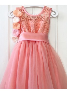 DVOE платье нарядное "Персиковое" для девочки 